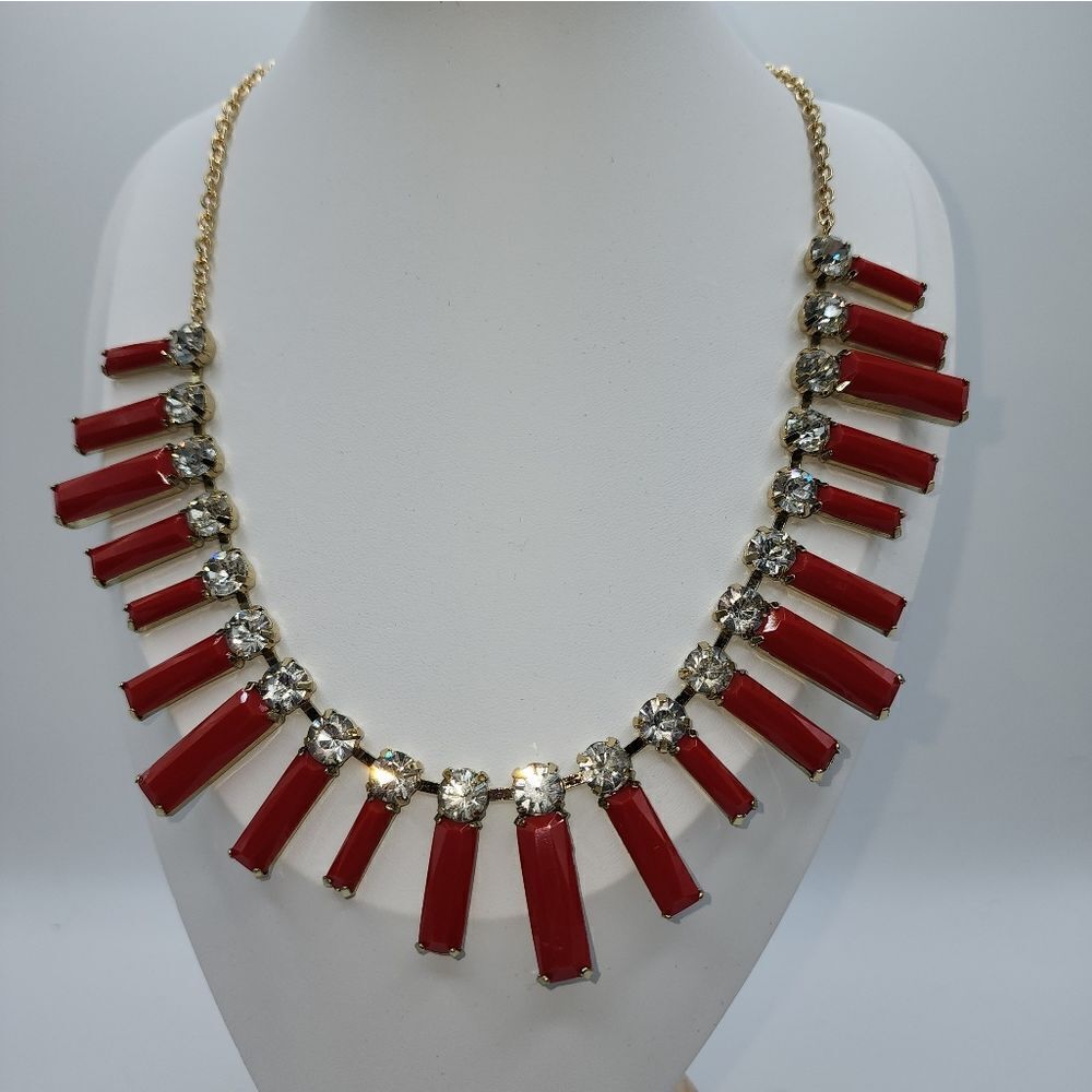 Susan Graver 19" Crystal & Cabochon Necklace NWOT